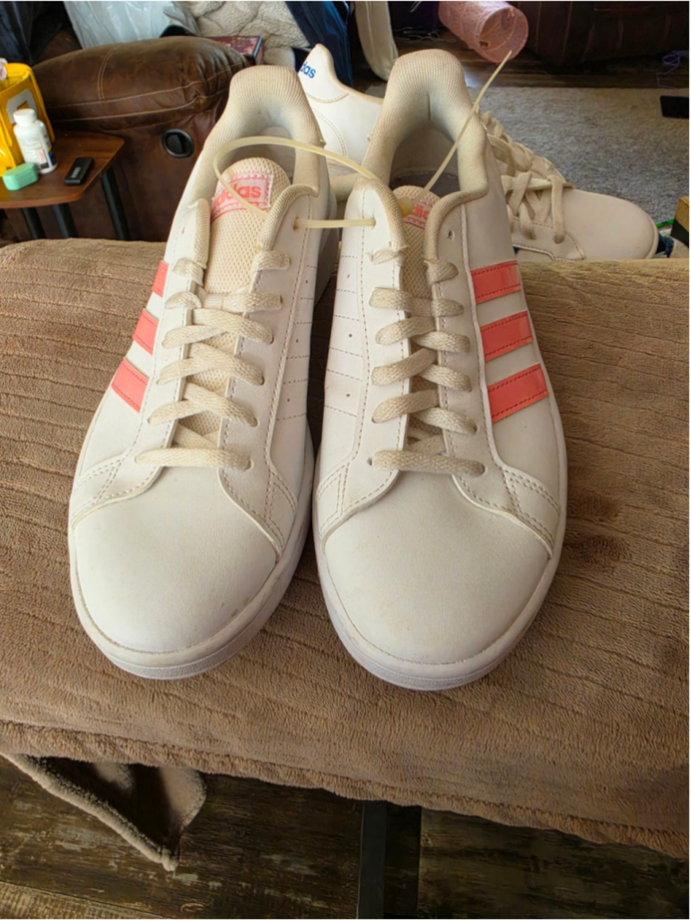 adidas Grand Court Base EG4055 White Glow Pink Women's Size 8 Sneakers